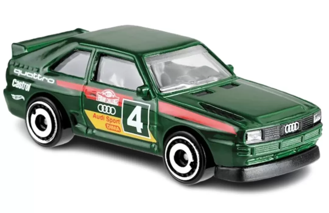 Foto da miniatura Hot Wheels 84 Audi Sport quattro na cor Verde