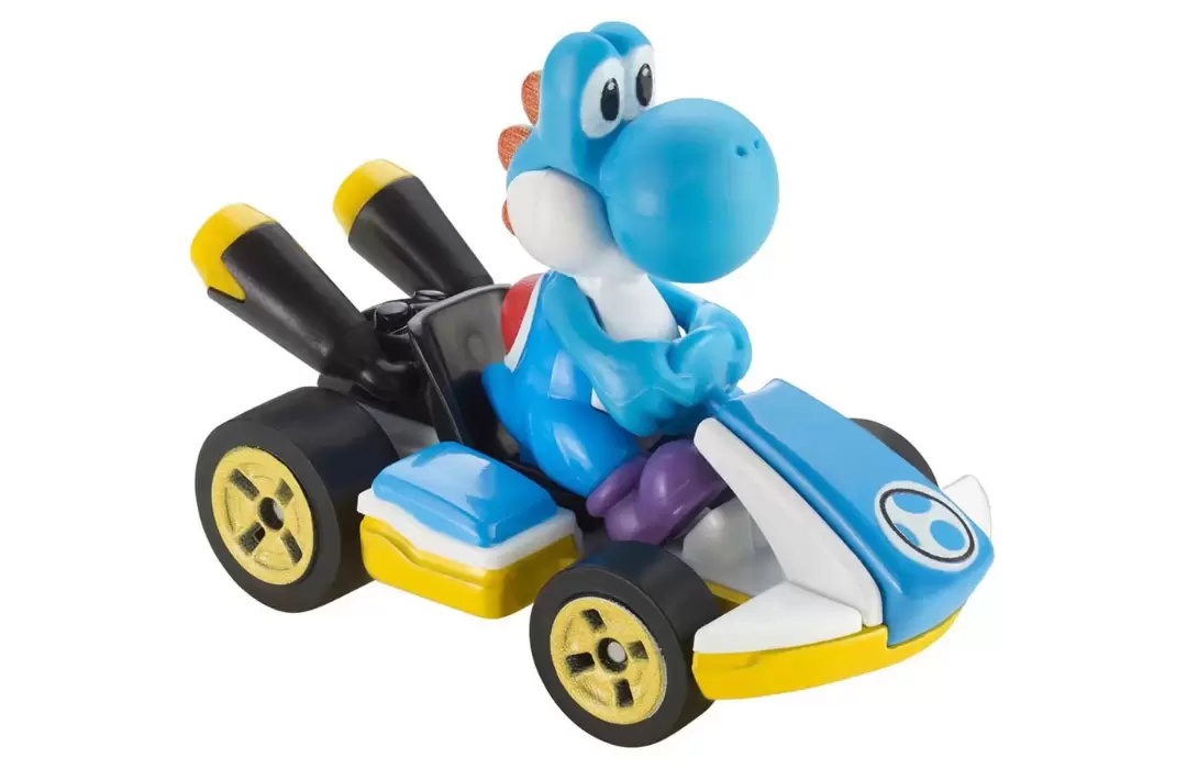Foto da miniatura Hot Wheels Light Blue Yoshi Standard Kart na cor Azul