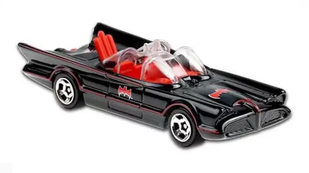 Foto da miniatura Hot Wheels 1966 TV Series Batmobile na cor Preto