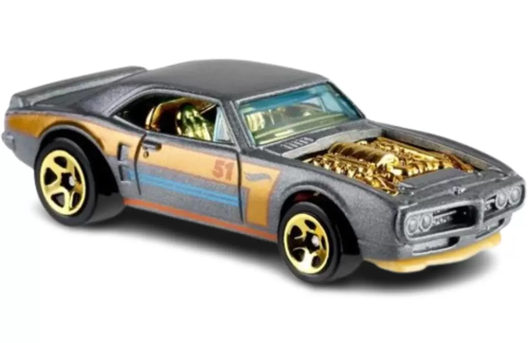 Foto da miniatura Hot Wheels Custom '67 Pontiac Firebird na cor Cinza