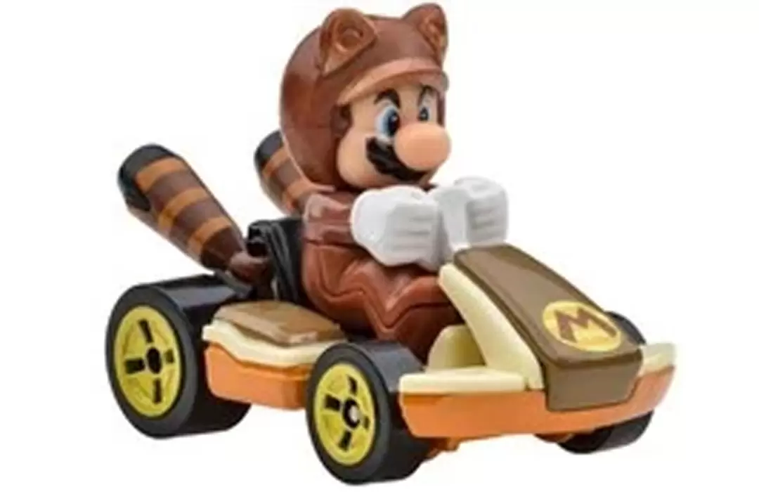 Foto da miniatura Hot Wheels Tanooki Mario Standard Kart na cor Marrom