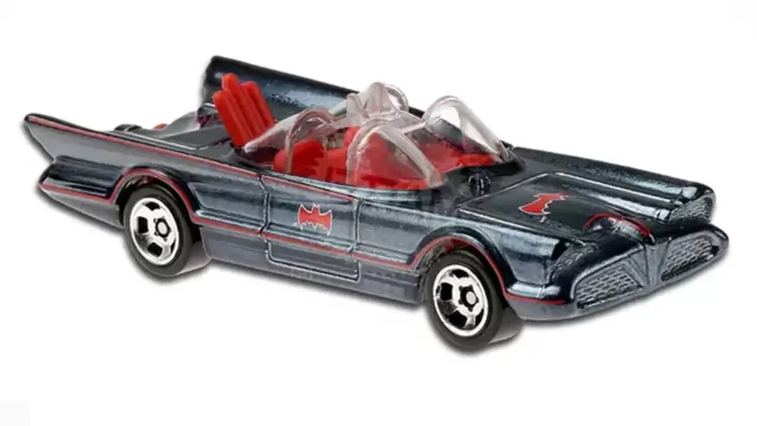 Foto da miniatura Hot Wheels 1966 TV Series Batmobile na cor Preto
