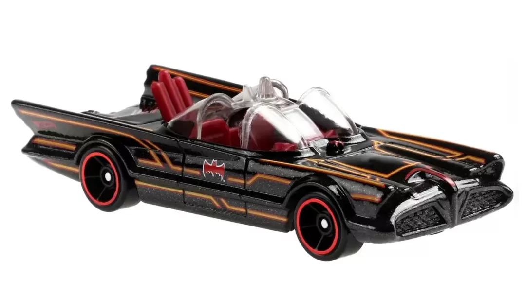 Foto da miniatura Hot Wheels 1966 TV Series Batmobile na cor Preto
