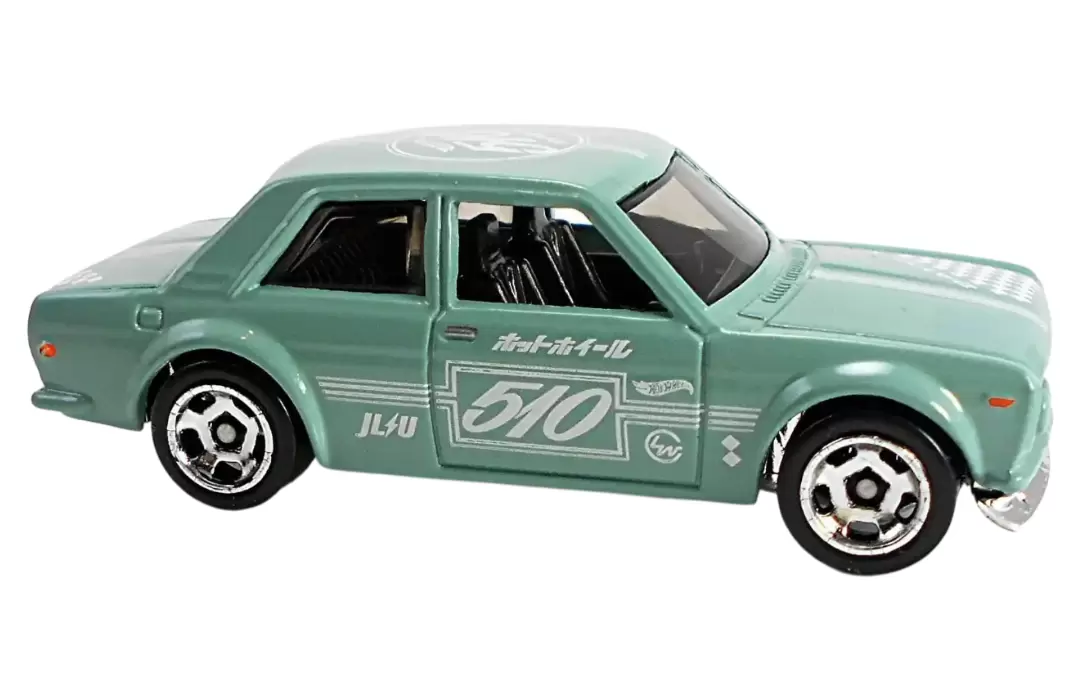 Foto da miniatura Hot Wheels 71 Datsun 510 na cor Verde