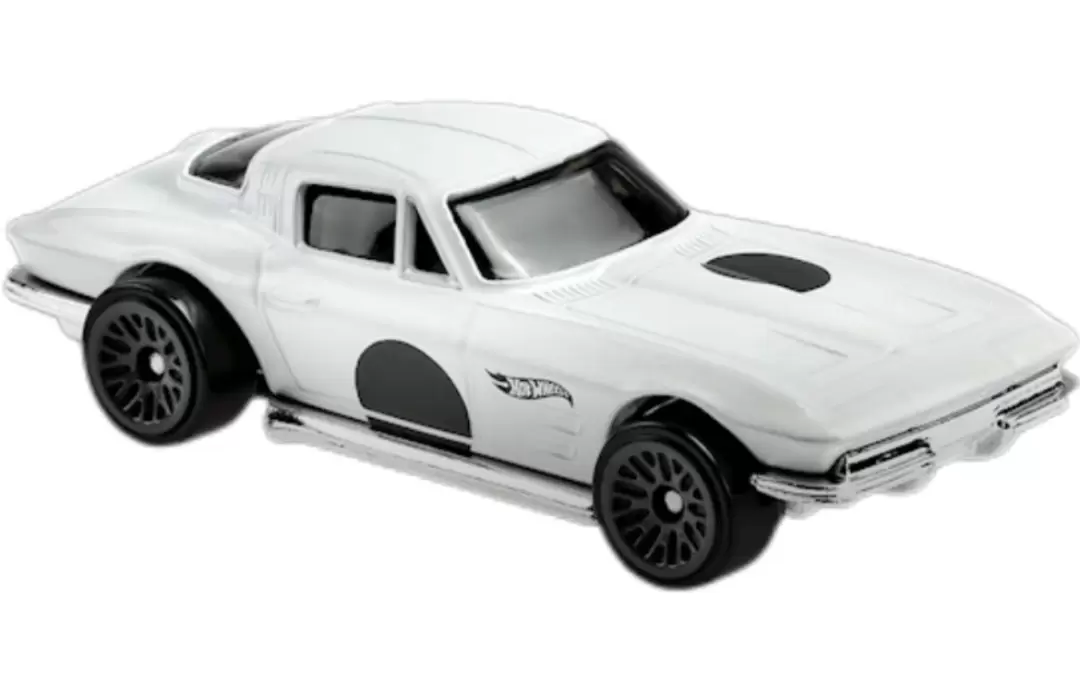 Foto da miniatura Hot Wheels 64 Corvette Sting Ray na cor Branco