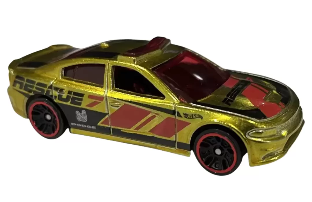 Foto da miniatura Hot Wheels 15 Dodge Charger SRT - ID Chase na cor Dourado