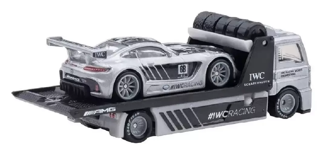 Foto da miniatura Hot Wheels HW Premium Team Transport - ‘16 Mercedes-AMG GT3 & Fleet Street na cor Prata