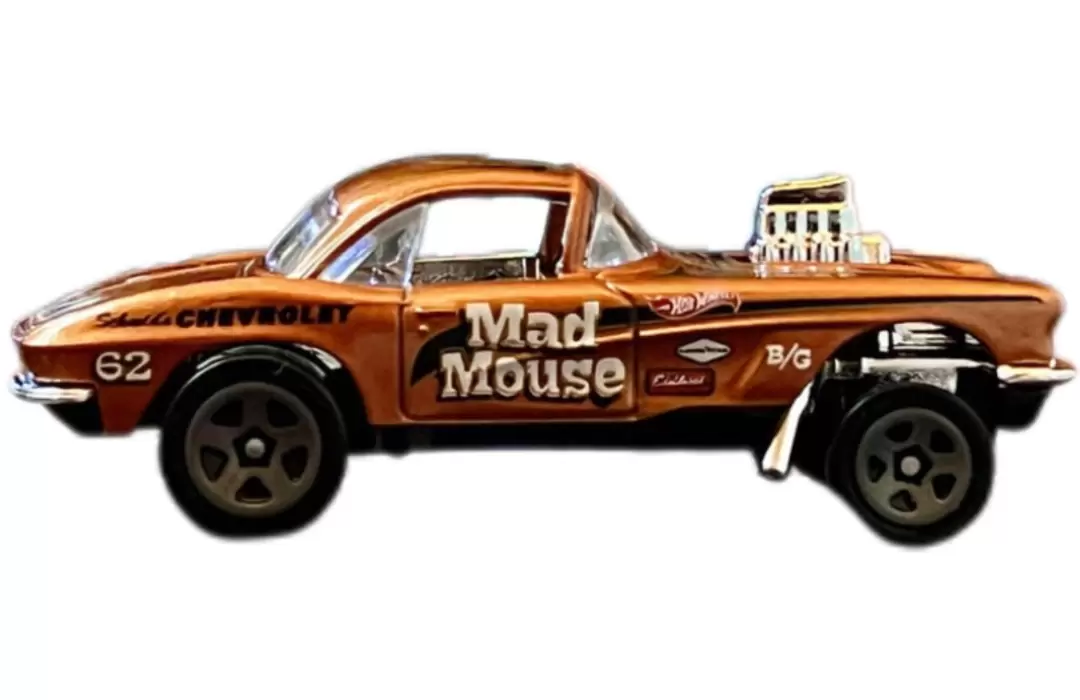 Foto da miniatura Hot Wheels 62 Corvette Gasser na cor Marrom