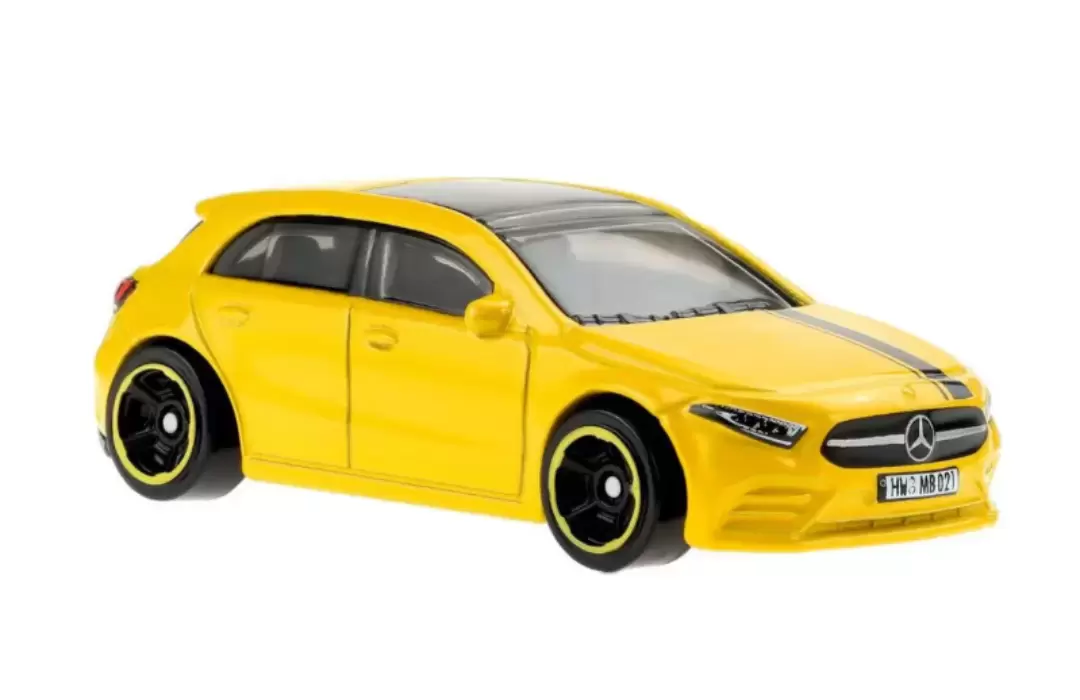 Foto da miniatura Hot Wheels 19 Mercedes-Benz A-Class na cor Amarelo