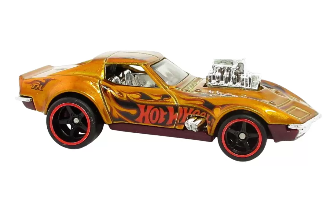 Foto da miniatura Hot Wheels 68 Corvette - Gas Monkey Garage (STH) na cor Dourado