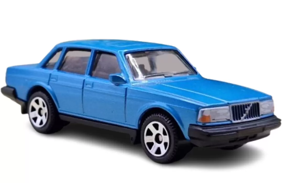Foto da miniatura Matchbox 1986 Volvo 240 na cor Azul