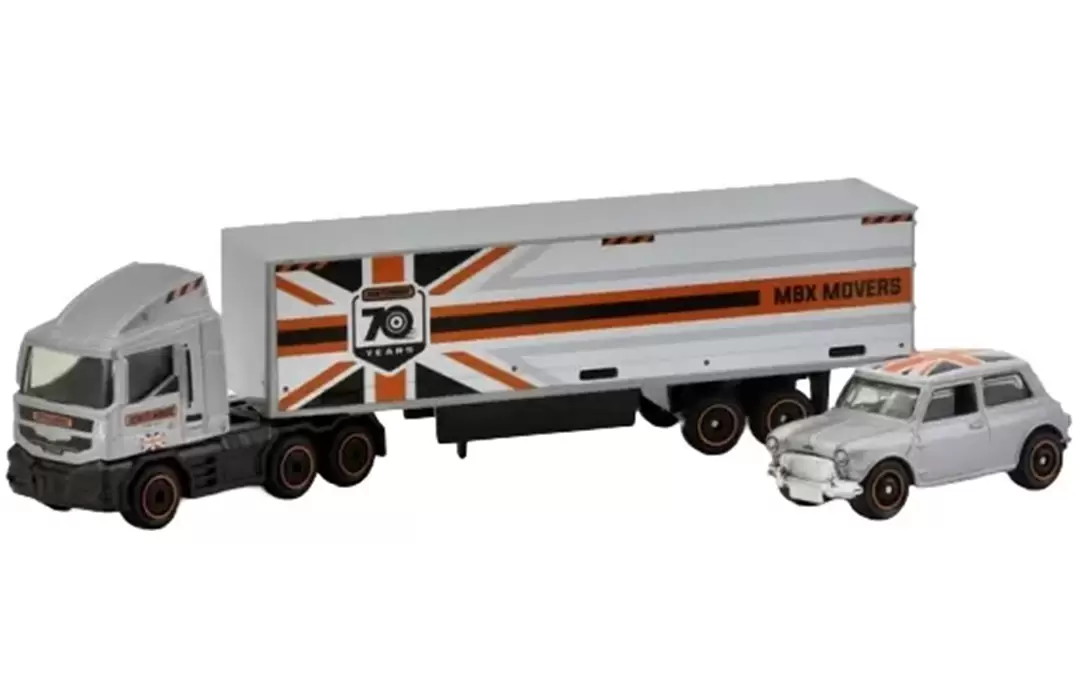 Foto da miniatura Matchbox Mbx Cabover & Mbx Box Trailer - 1964 Mini Cooper na cor Cinza