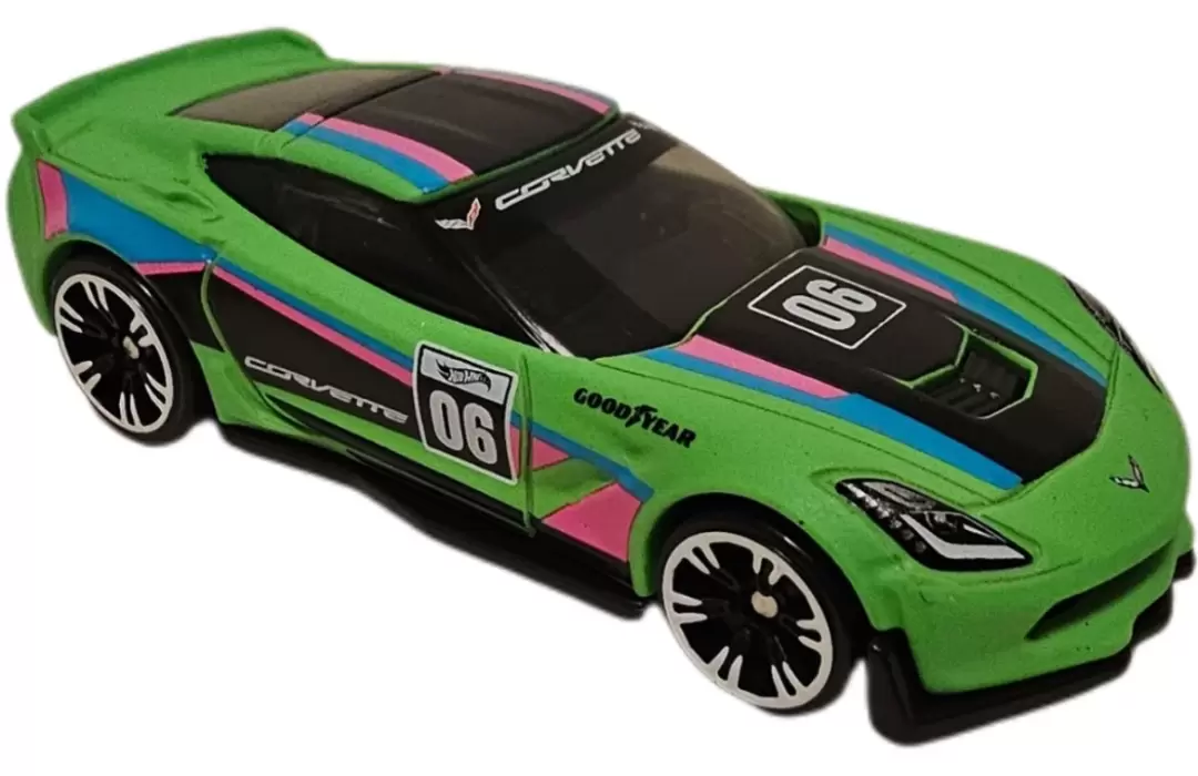 Foto da miniatura Hot Wheels Corvette C7 Z06 na cor Verde