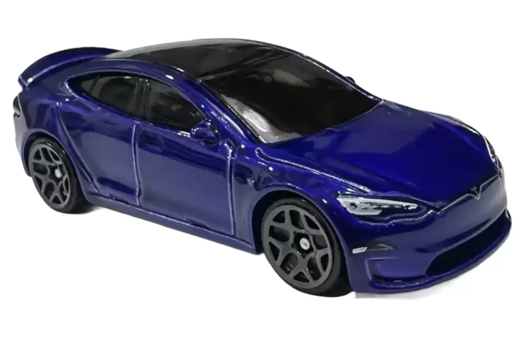 Foto da miniatura Hot Wheels Tesla Model S Paid na cor Azul