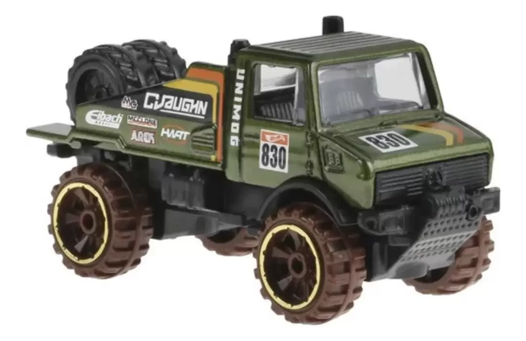Foto da miniatura Hot Wheels Mercedes-Benz Unimog 1300L na cor Verde