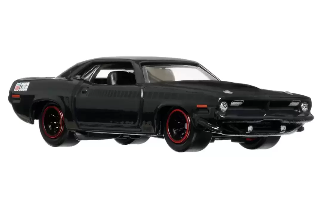 Foto da miniatura Hot Wheels 1970 Plymouth AAR Cuda na cor Preto