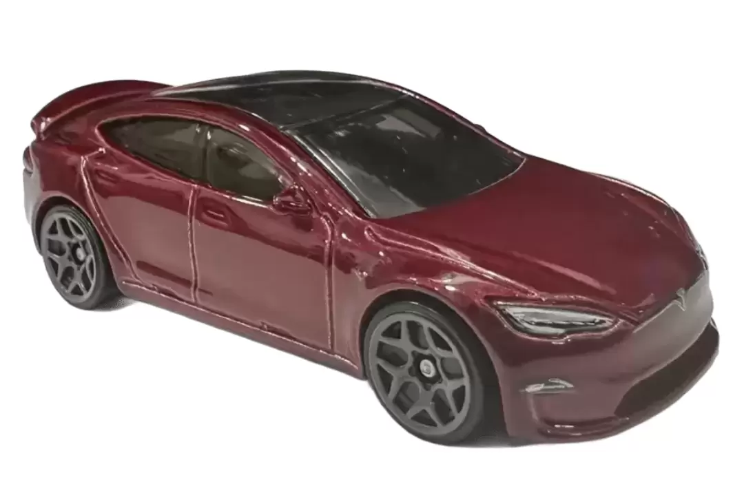 Foto da miniatura Hot Wheels Tesla Model S Plaid na cor Vermelho