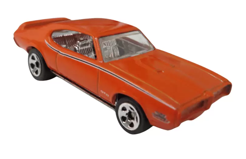 Foto da miniatura Hot Wheels 69 Pontiac GTO na cor Laranja