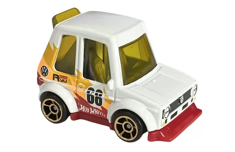 Foto da miniatura Hot Wheels Tooned VW Golf Mk1 na cor Branco