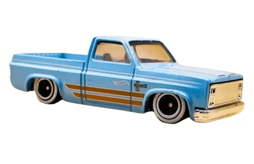 Foto da miniatura Hot Wheels 83 Chevy Silverado na cor Azul