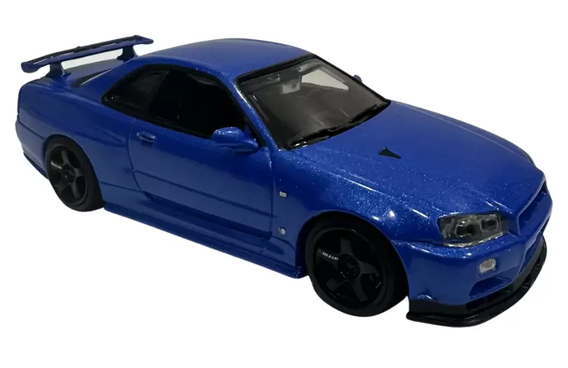 Foto da miniatura Hot Wheels Nissan Skyline GT-R (BNR34) V·spec II Nür 1999 na cor Azul