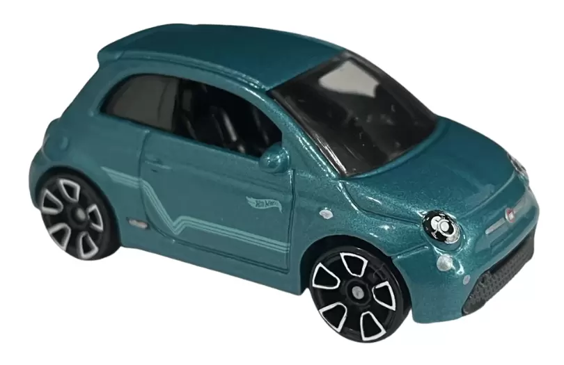 Foto da miniatura Hot Wheels Fiat 500e na cor Verde