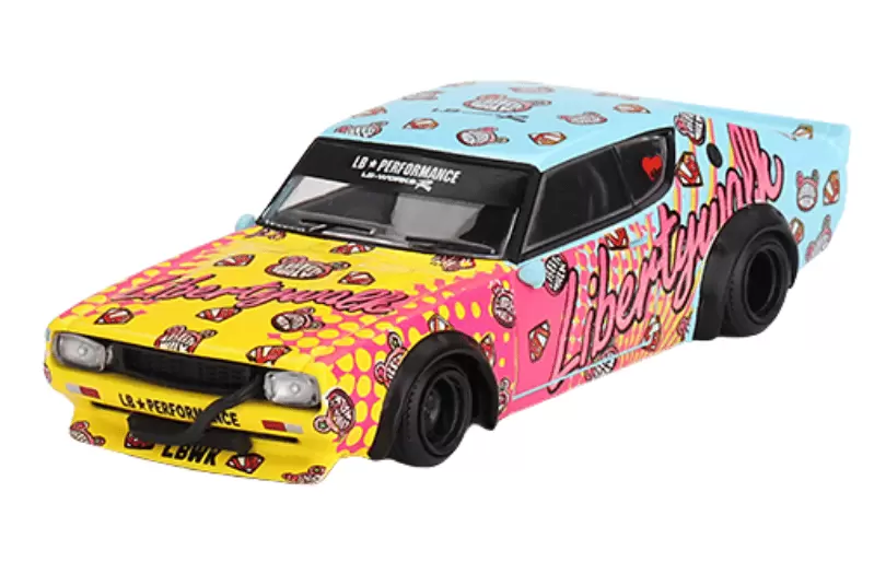 Foto da miniatura Mini GT Nissan Skyline Kenmeri LB★WORKS Kuma na cor Azul