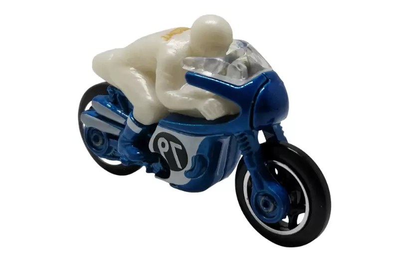 Foto da miniatura Hot Wheels 1966 Triumph Tiger 100 na cor Azul