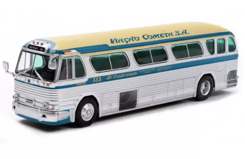 Foto da miniatura BR Classics GMC PD 4104 Viação Cometa 513 na cor Prata