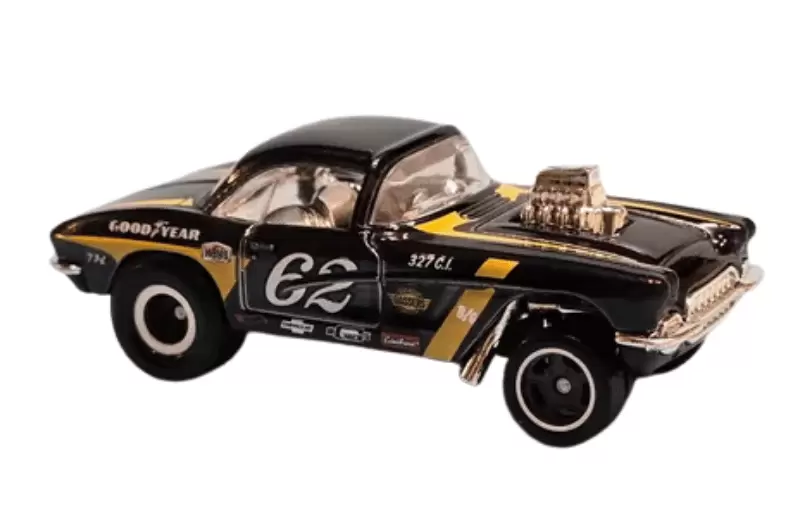 Foto da miniatura Hot Wheels 62 Corvette Gasser (STH) na cor Azul