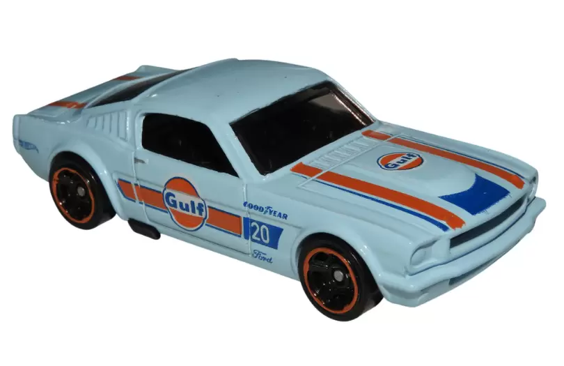 Foto da miniatura Hot Wheels 65 Mustang 2+2 Fastback na cor Azul
