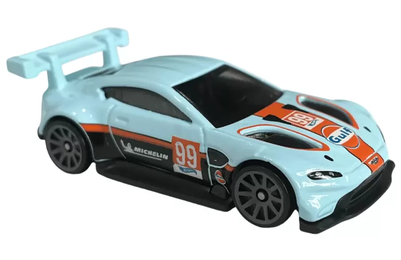 Foto da miniatura Hot Wheels Aston Martin Vantage GTE na cor Azul