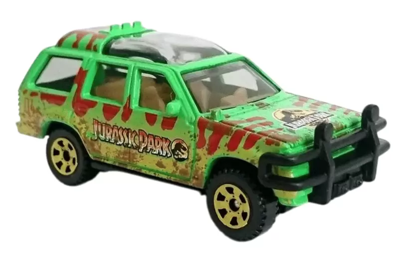 Foto da miniatura Matchbox 93 Ford Explorer Jurassic Park mud splashes na cor Verde