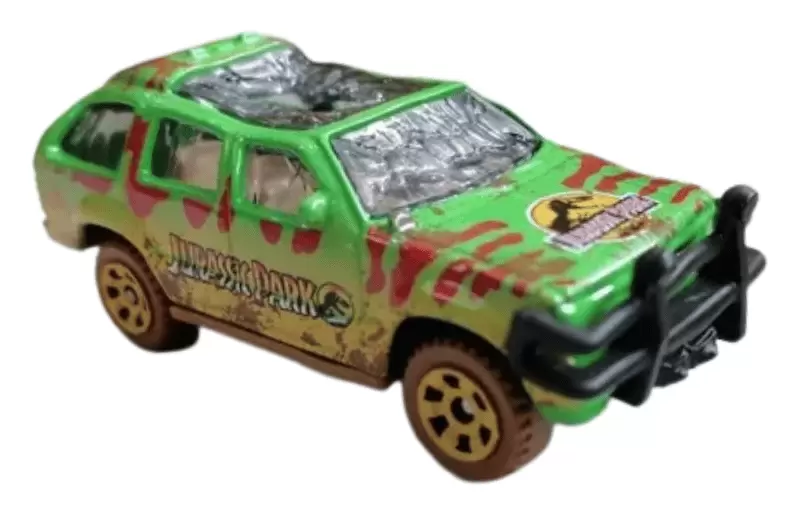 Foto da miniatura Matchbox 93 Ford Explorer Jurassic Park (Crushed) na cor Verde