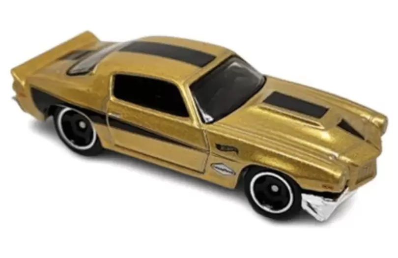 Foto da miniatura Hot Wheels 70 Chevy Camaro RS na cor Dourado