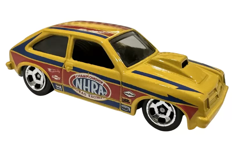Foto da miniatura Hot Wheels 76 Chevy Chevette na cor Amarelo