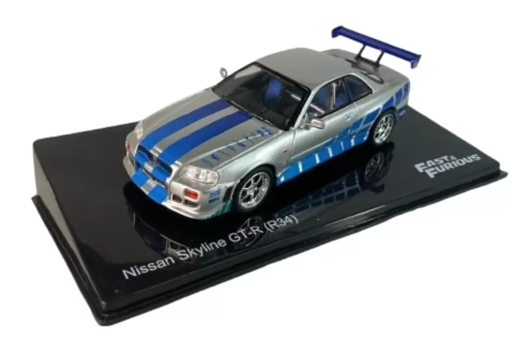 Foto da miniatura IXO Nissan Skyline GTR R34 na cor Prata