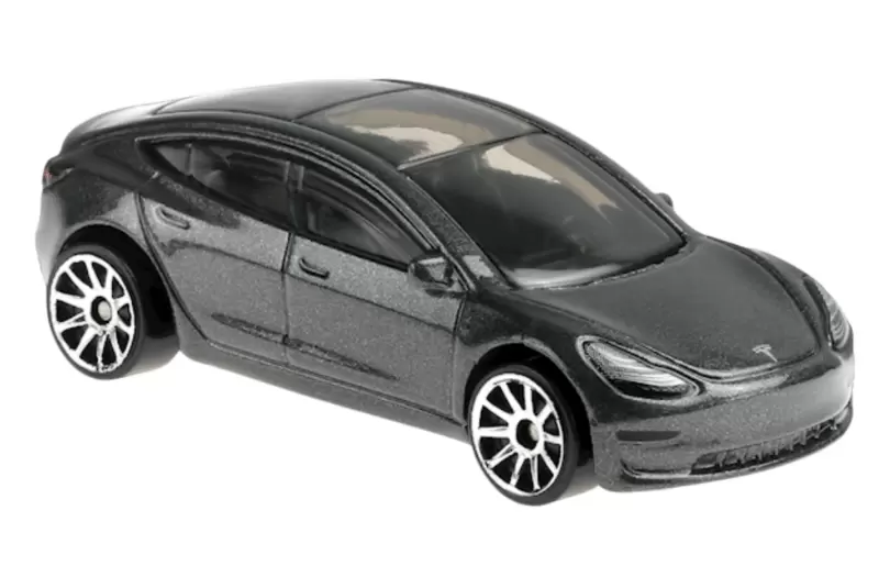 Foto da miniatura Hot Wheels Tesla Model 3 na cor Cinza