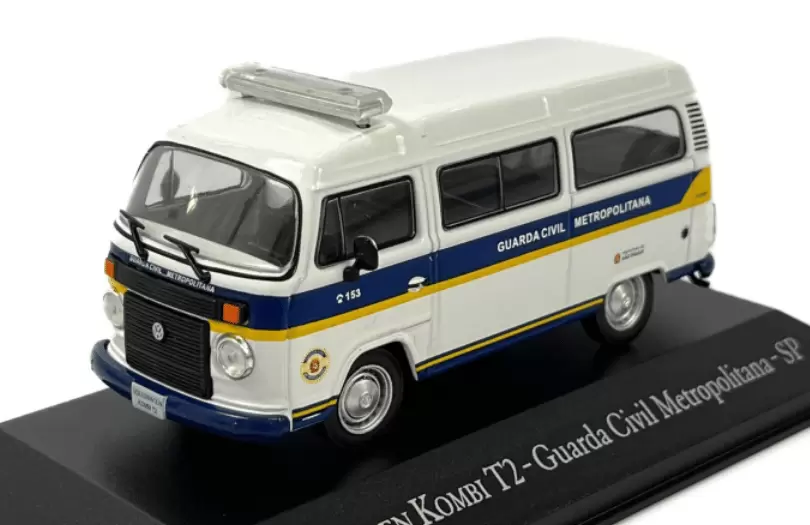 Foto da miniatura IXO Volkswagen Kombi T2 Standart Guarda Civil Metropolitana SP na cor Branco