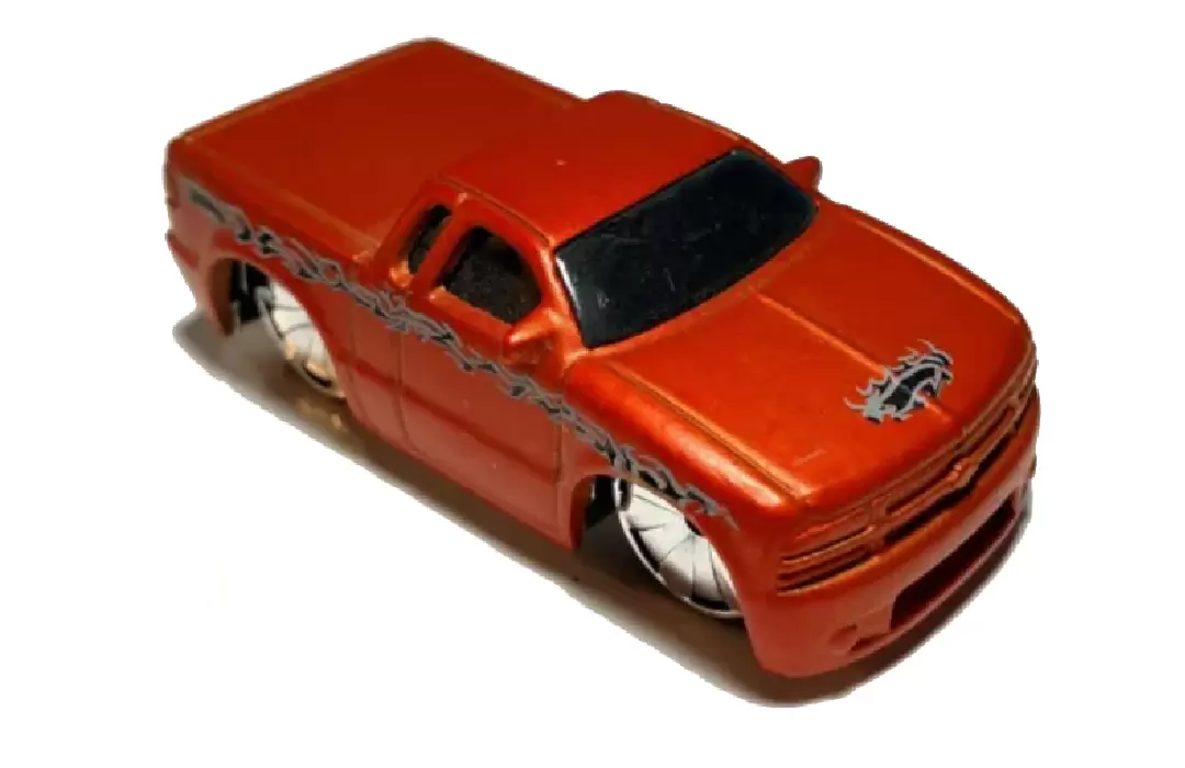 Foto da miniatura Hot Wheels Chevy S-10 'Tooned na cor Laranja