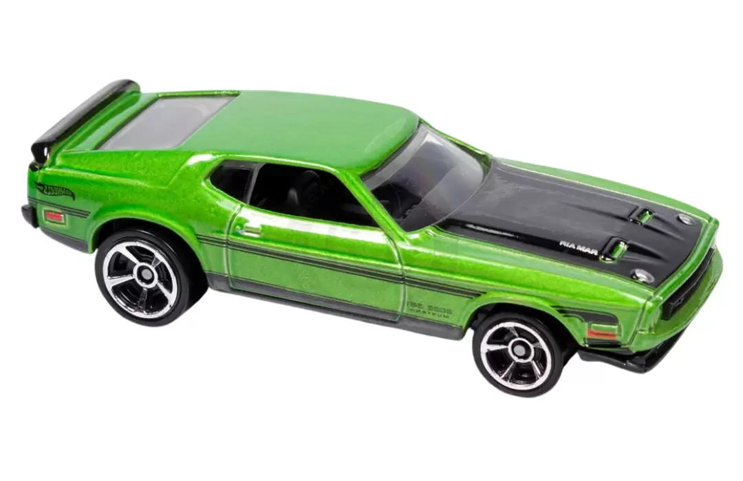 Foto da miniatura Hot Wheels 71 Mustang Boss 351 na cor Verde