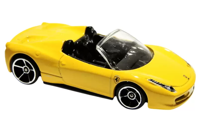Foto da miniatura Hot Wheels Ferrari 458 Spider na cor Amarelo