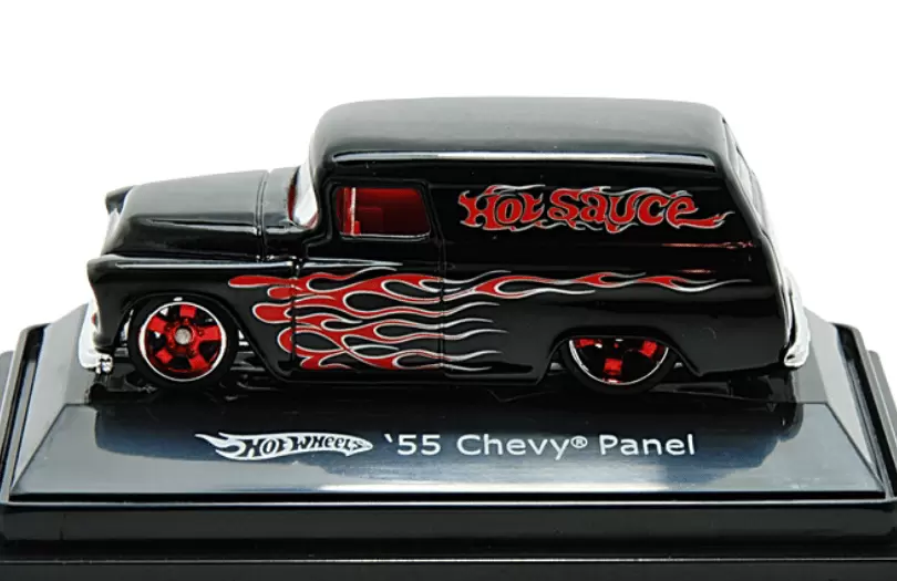 Foto da miniatura Hot Wheels 55 Chevy Panel na cor Preto