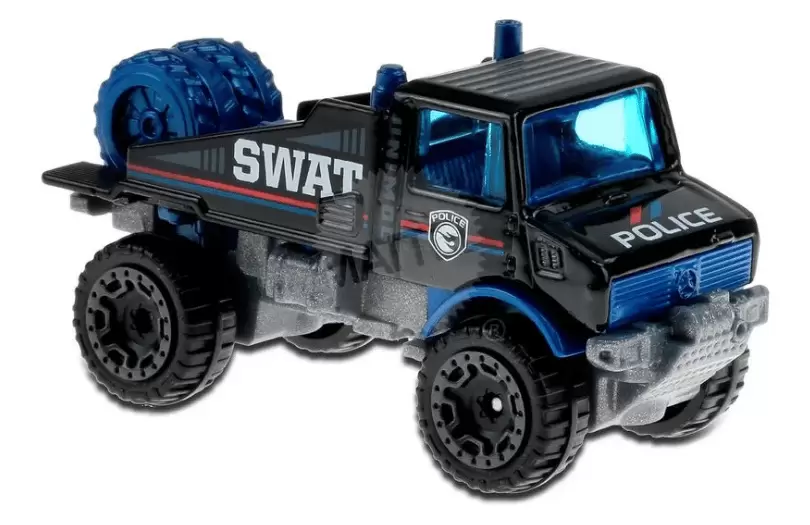 Foto da miniatura Hot Wheels Mercedez-Benz Unimog 1300 (TH) na cor Preto