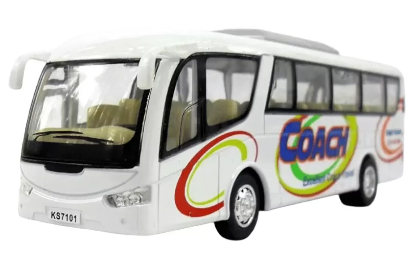 Foto da miniatura Kinsmart Ônibus Coach na cor Branco