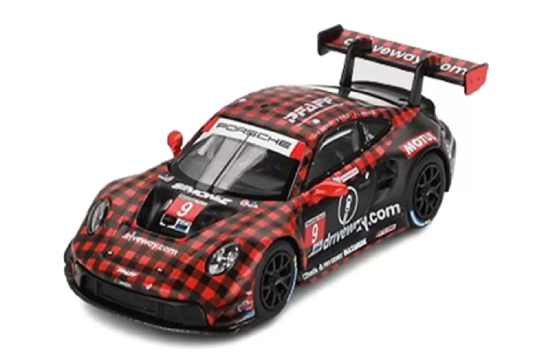 Foto da miniatura Mini GT Porsche 911 GT3 R #09 GTD PRO na cor Preto