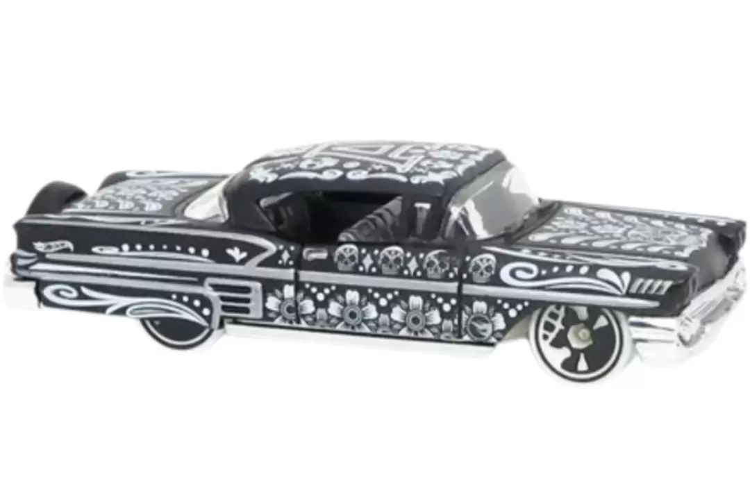 Foto da miniatura Hot Wheels 58 Chevy Impala (TH) na cor Preto