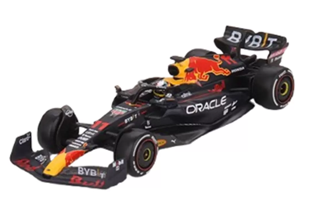 Foto da miniatura Mini GT Red Bull Racing RB18 #11 Sergio Pérez 2022 Abu Dhabi na cor Preto