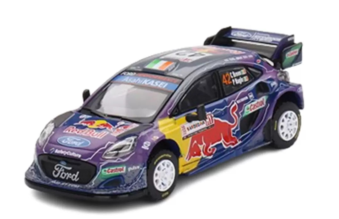Foto da miniatura Mini GT Ford Puma Rally1 #42 M-Sport Ford WRT 2022 Rally Italia na cor Roxo