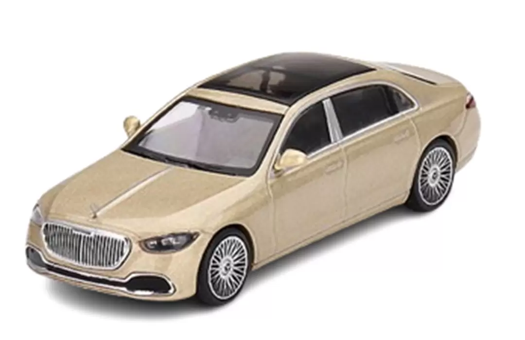 Foto da miniatura Mini GT Mercedes-Maybach S680 Champagne Metallic na cor Dourado